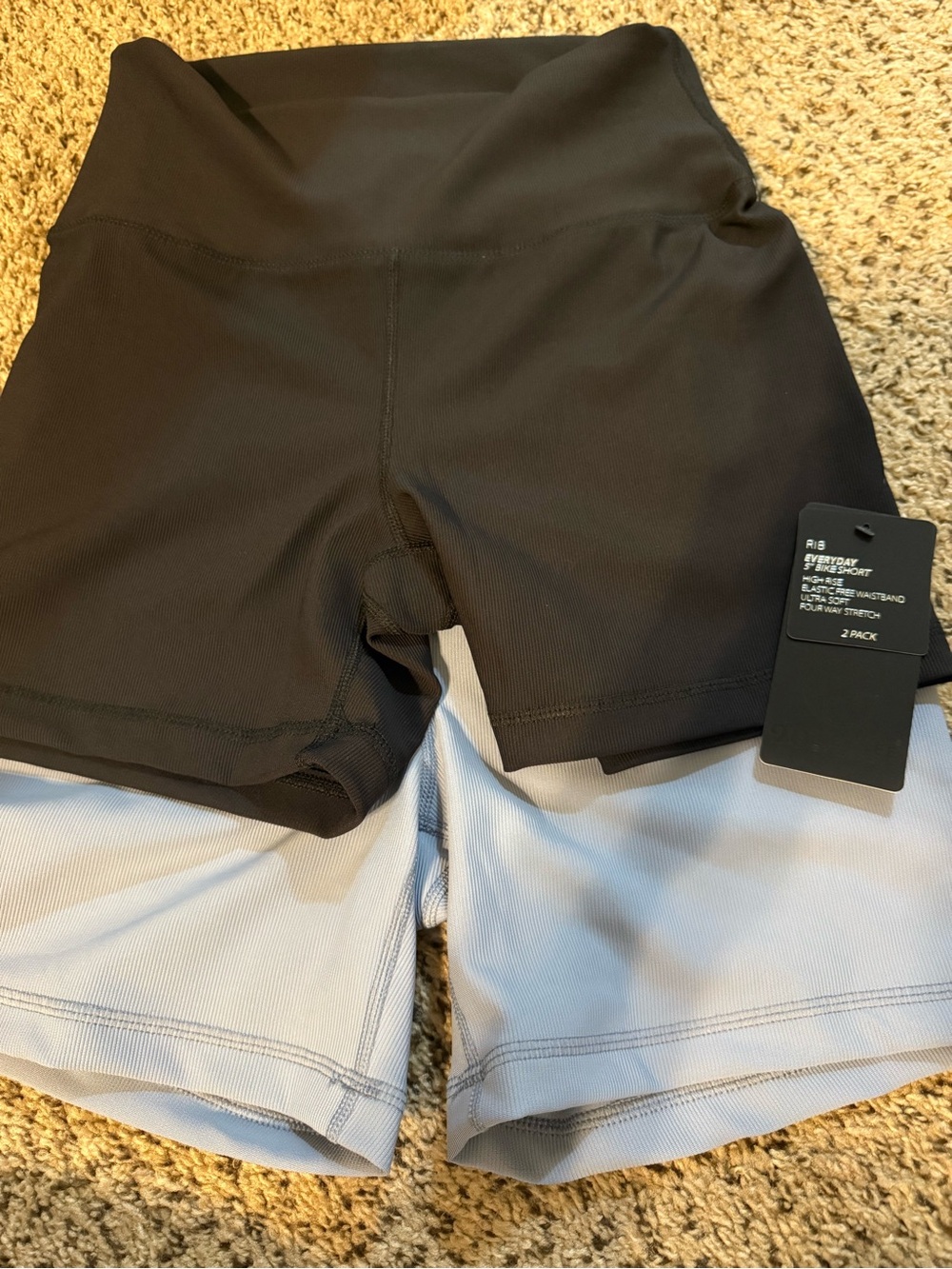 NWT 90 Degree by Reflex Rib Everyday 5" Bike Shorts 2-Pack L